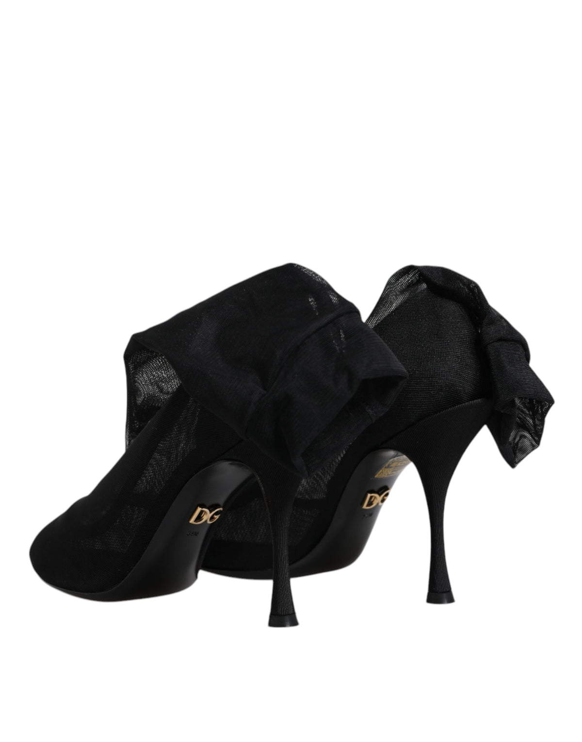 Bottines chaussettes en maille extensible de soie noire