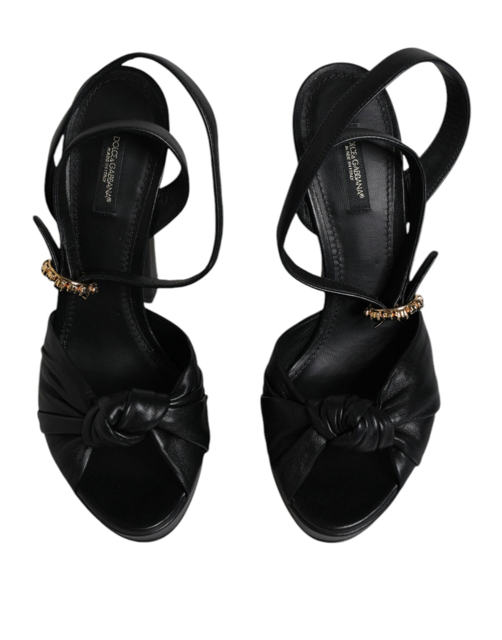 Sandales à talons plateforme en cuir noir