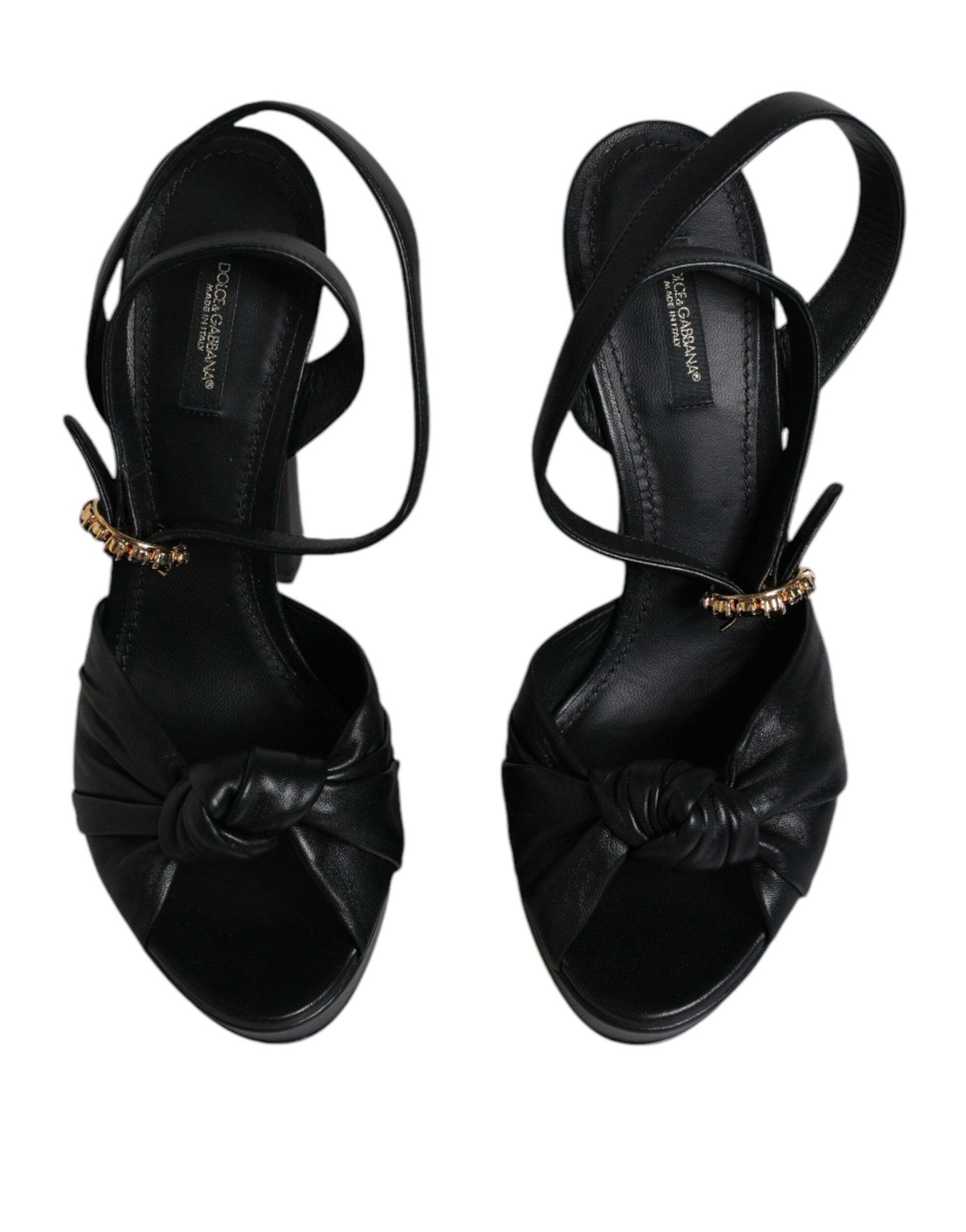 Sandales à talons plateforme en cuir noir