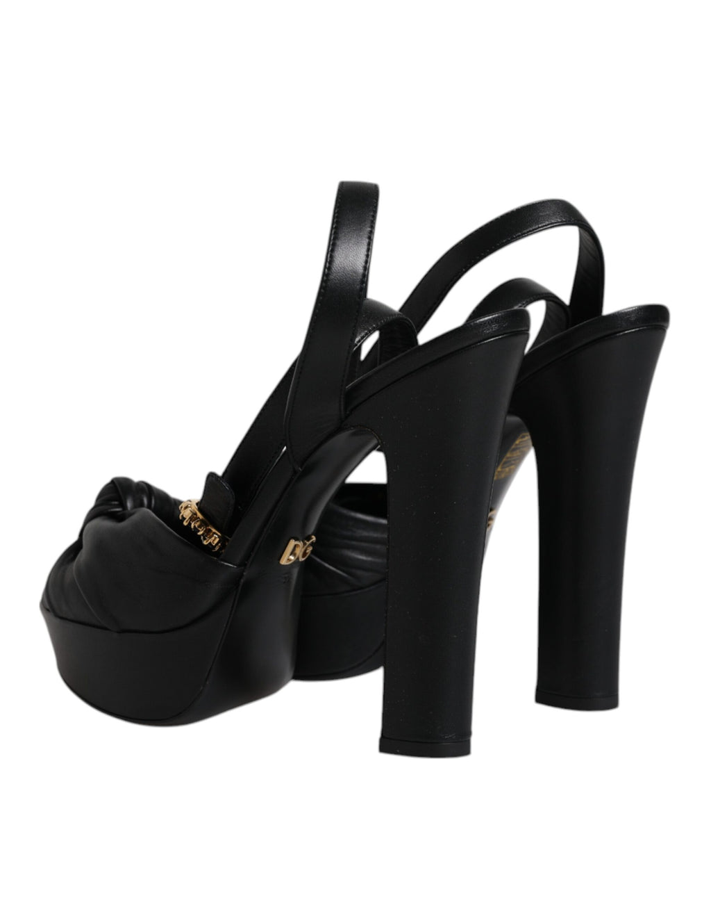 Sandales à talons plateforme en cuir noir