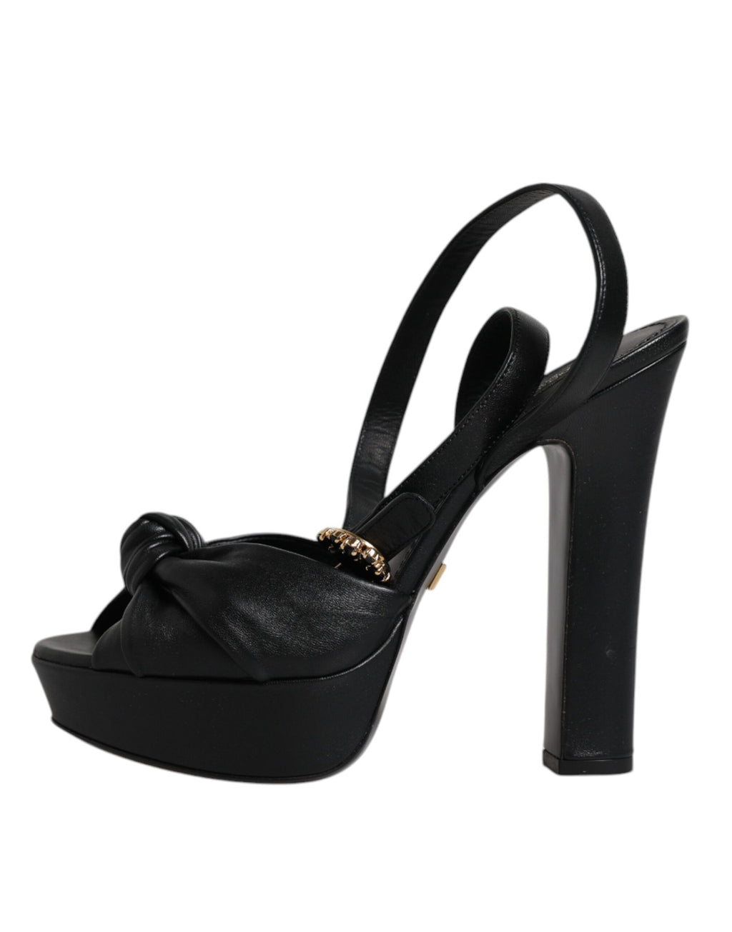 Sandales à talons plateforme en cuir noir