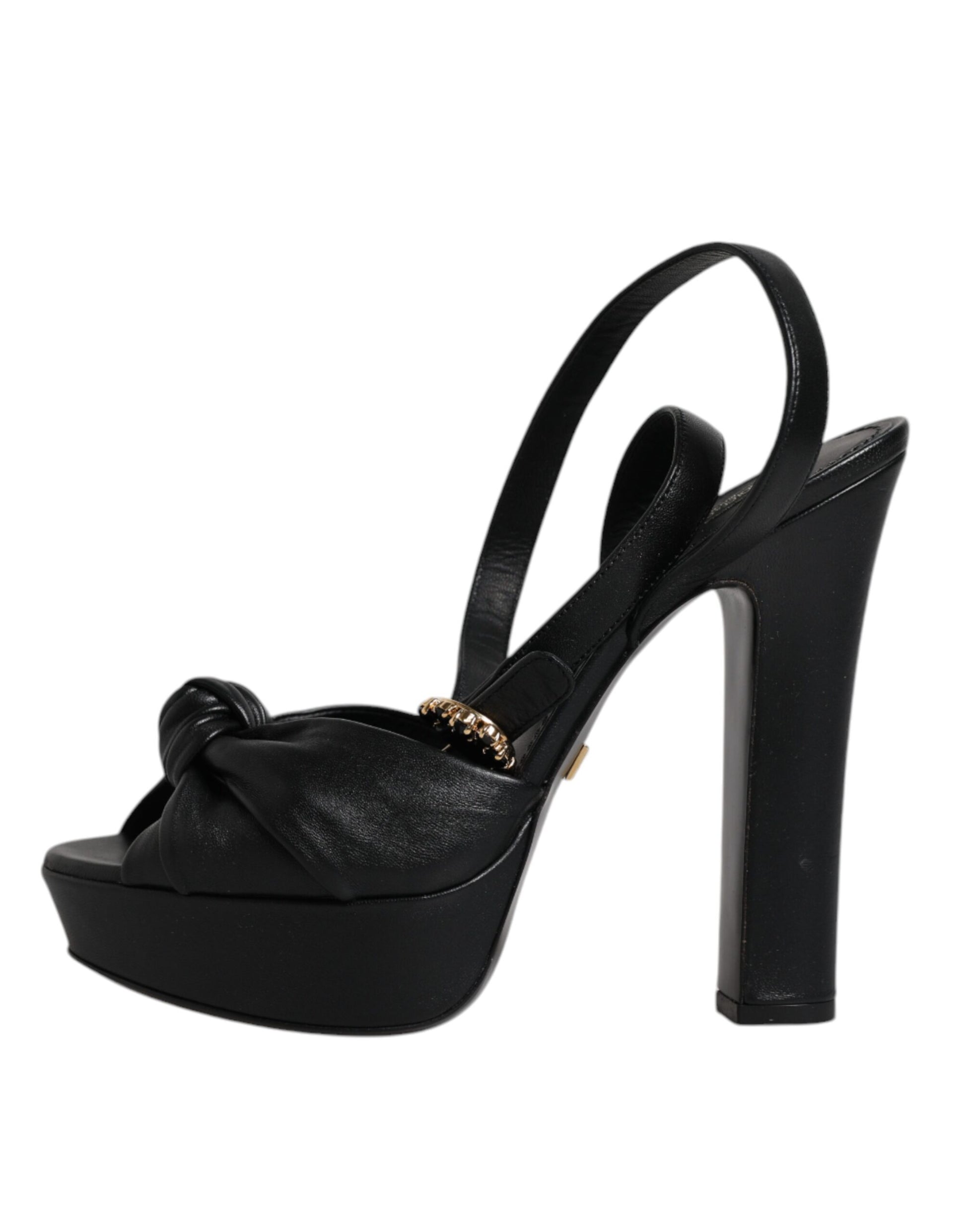 Sandales à talons plateforme en cuir noir