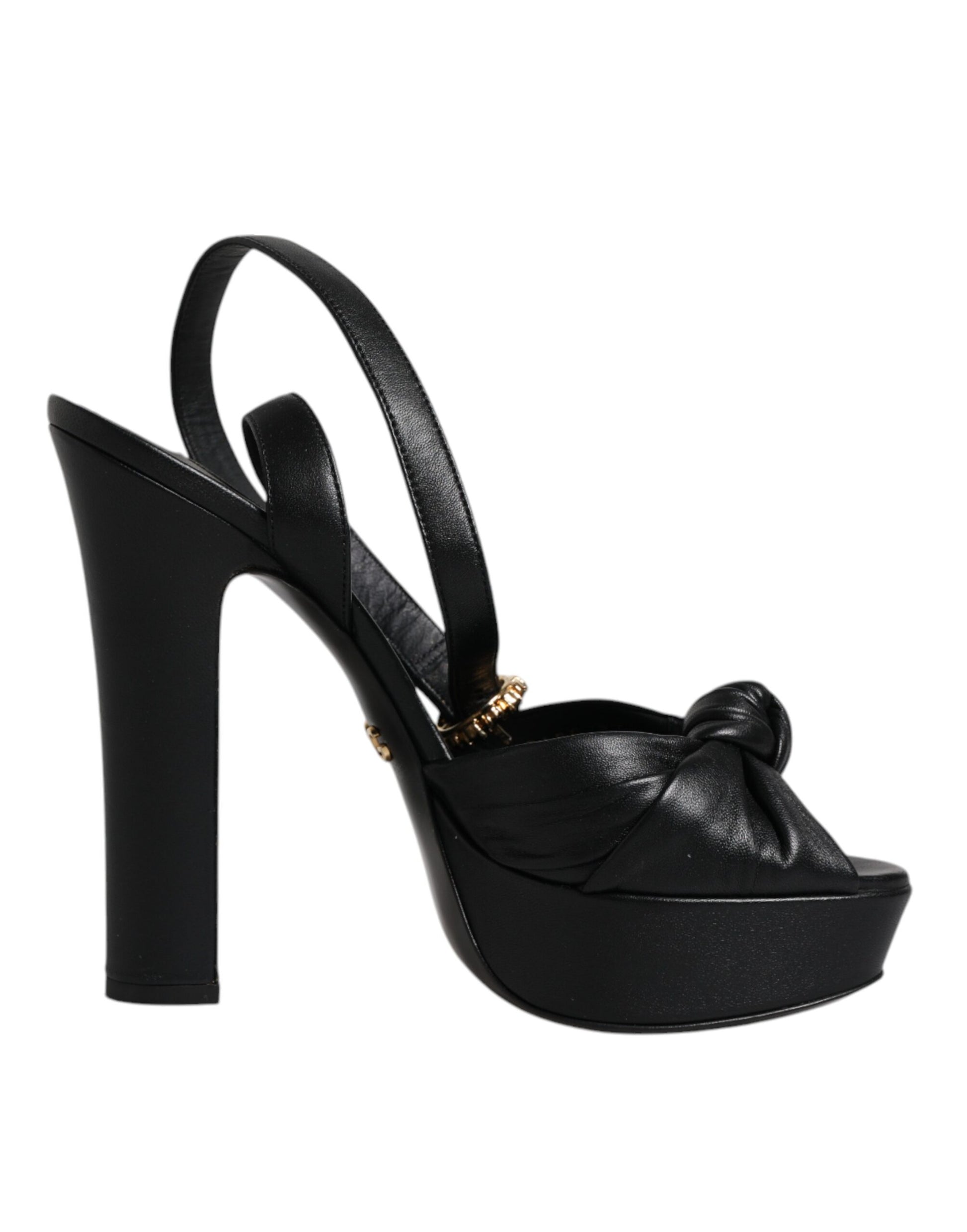 Sandales à talons plateforme en cuir noir