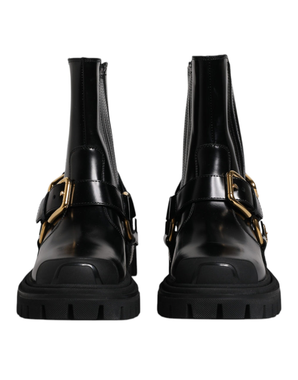 Bottes de trekking en cuir noir, à enfiler, extensibles.
