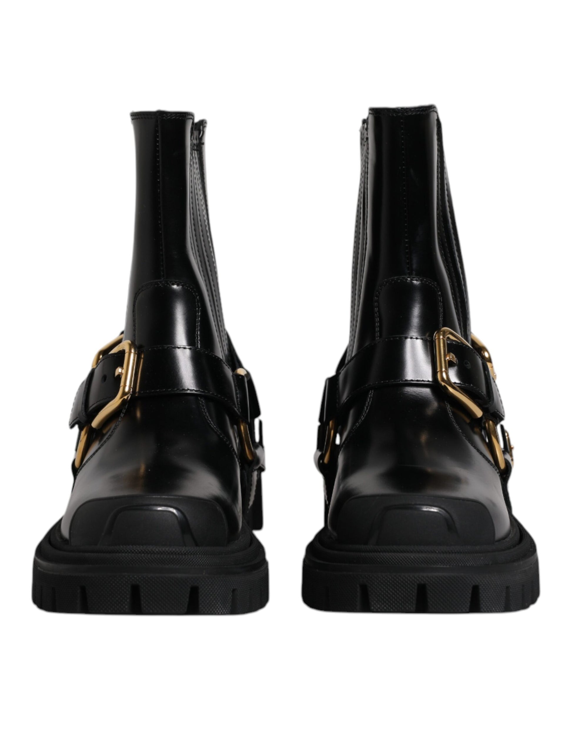 Bottes de trekking en cuir noir, à enfiler, extensibles.
