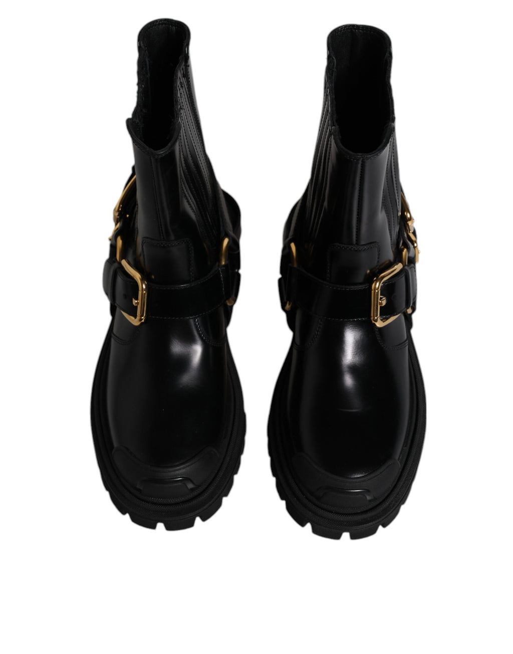 Bottes de trekking en cuir noir, à enfiler, extensibles.