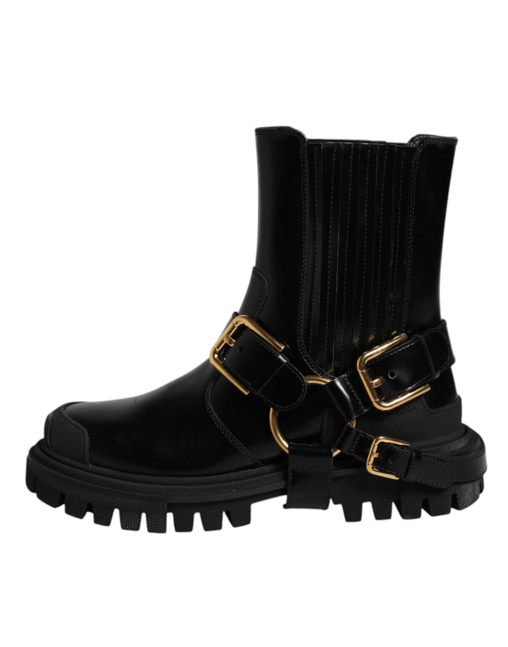 Bottes de trekking en cuir noir, à enfiler, extensibles.