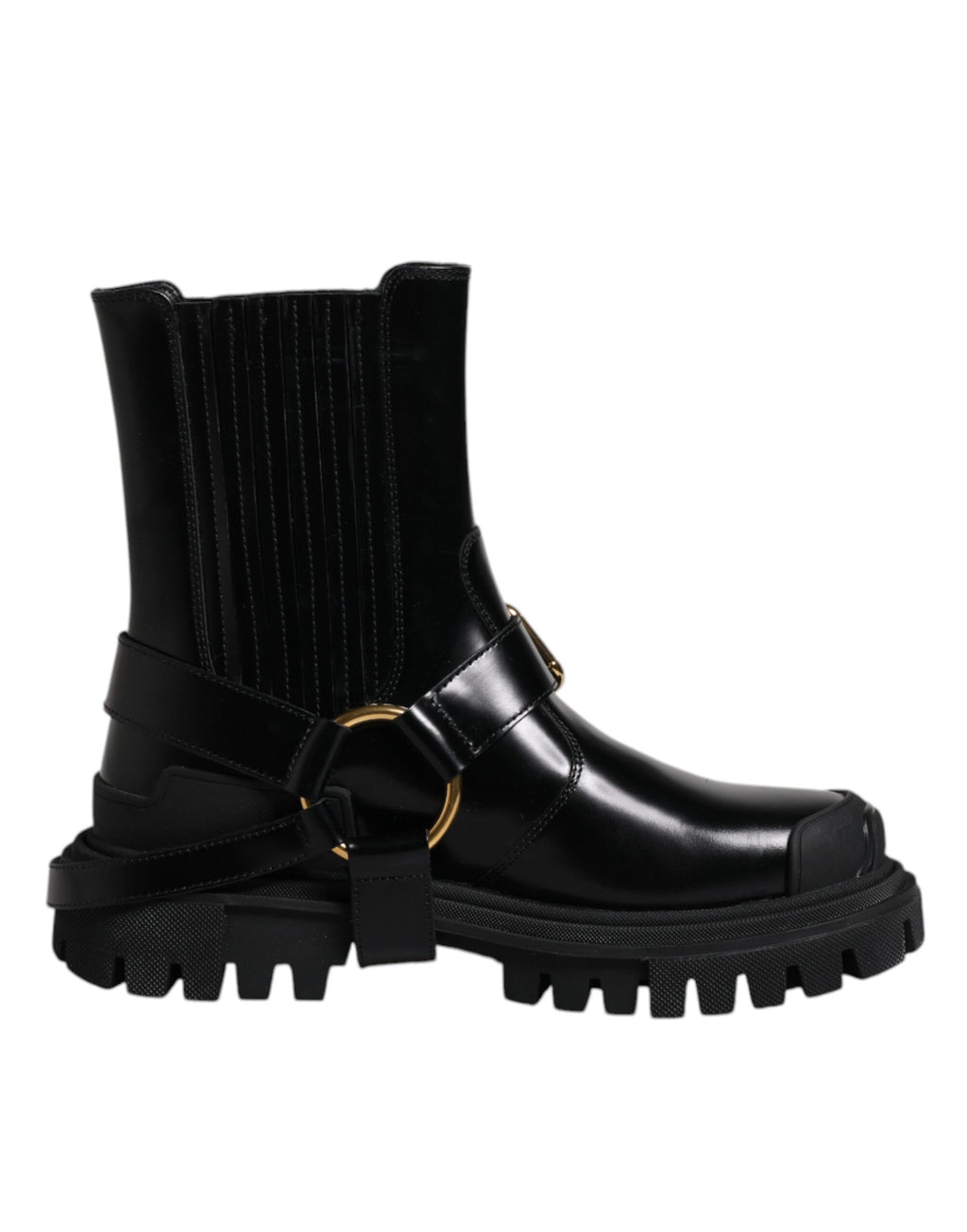 Bottes de trekking en cuir noir, à enfiler, extensibles.