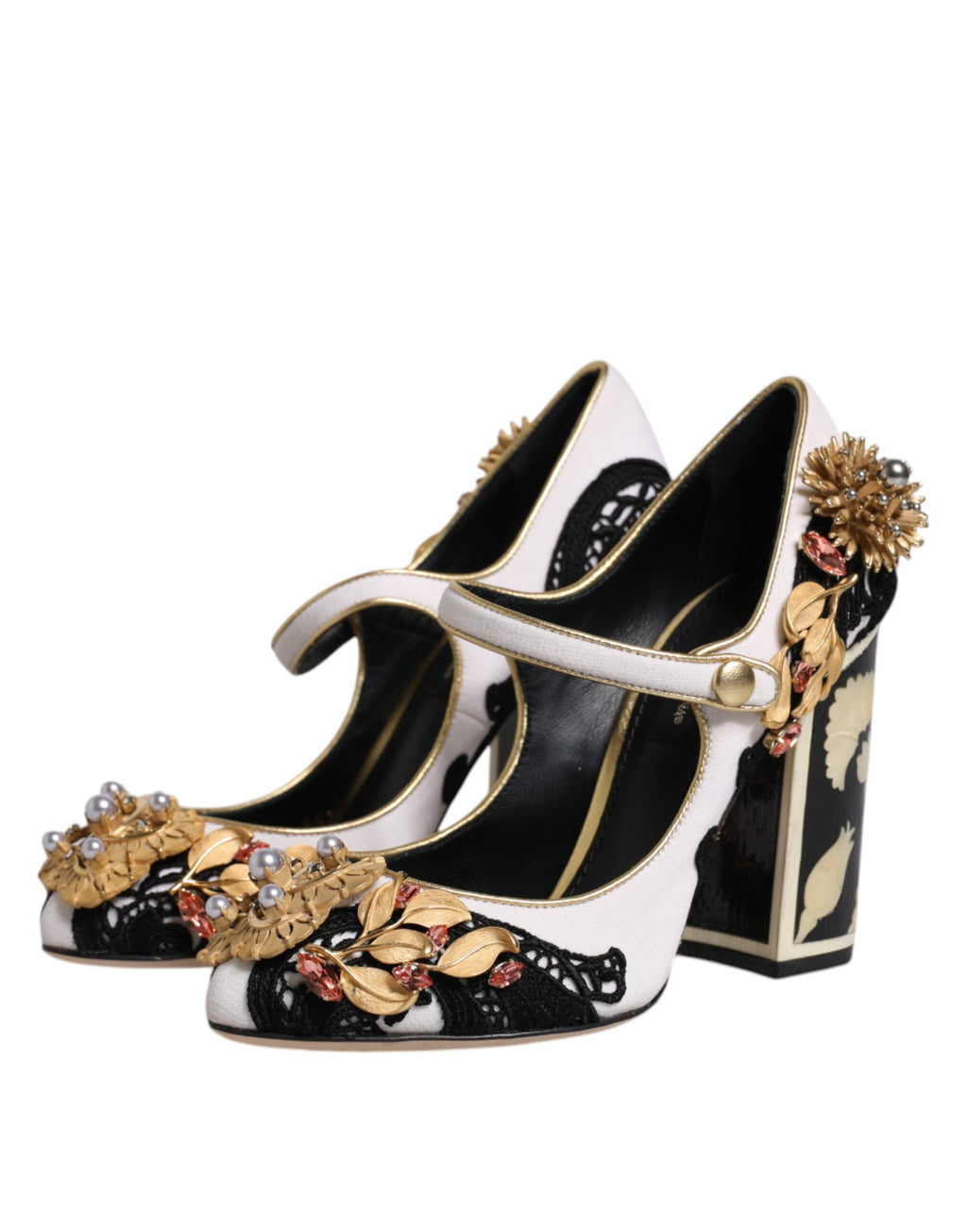 Escarpins à talons ornés multicolores