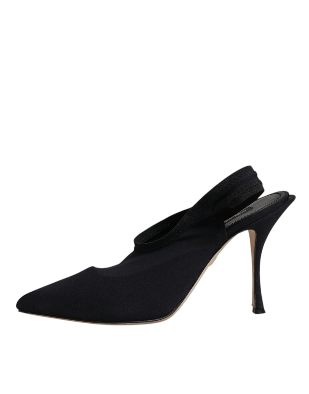 Escarpins à talons en jersey noir extensible, à bride arrière