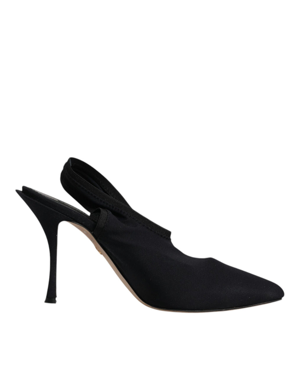 Escarpins à talons en jersey noir extensible, à bride arrière