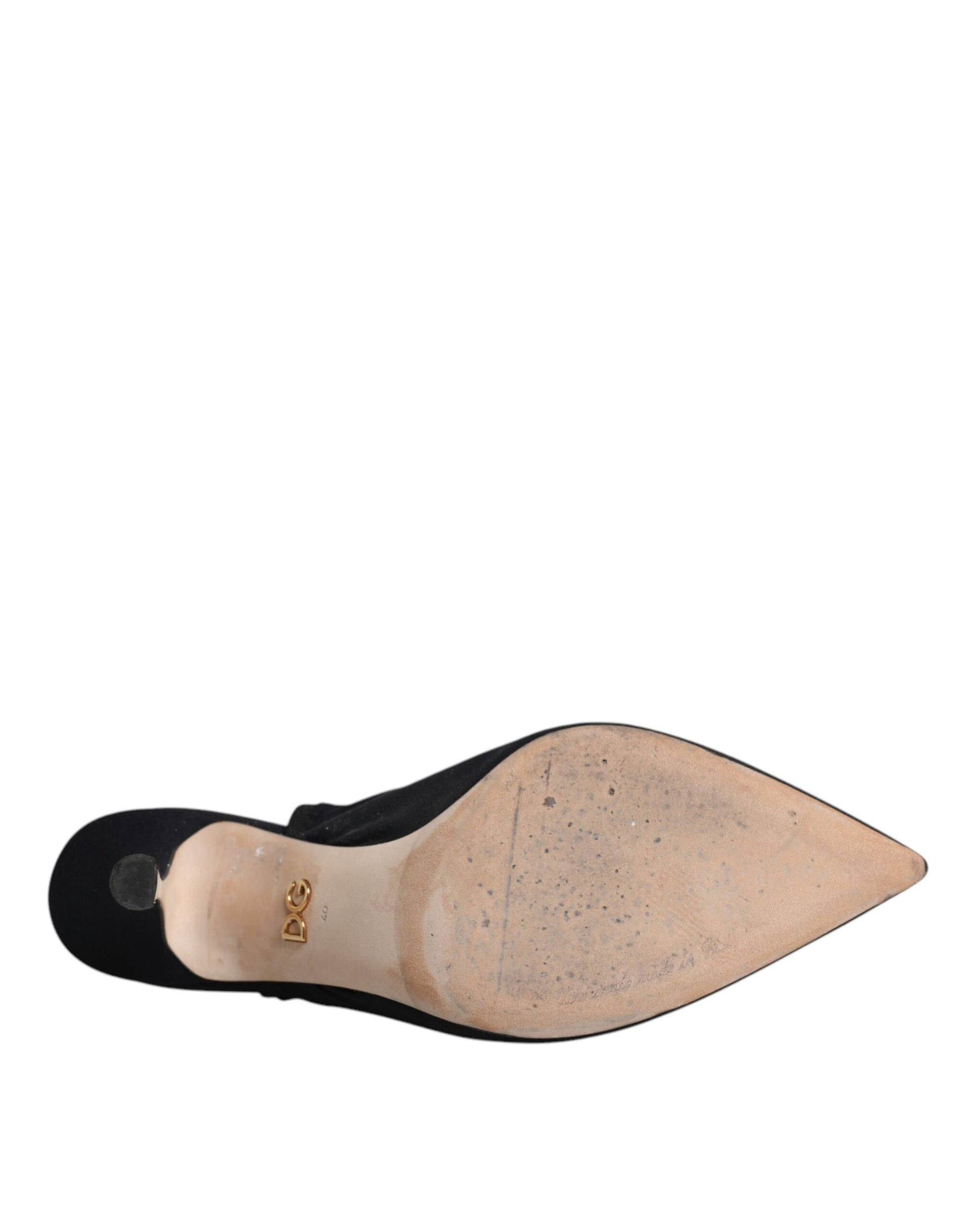 Escarpins à talons en jersey noir extensible, à bride arrière