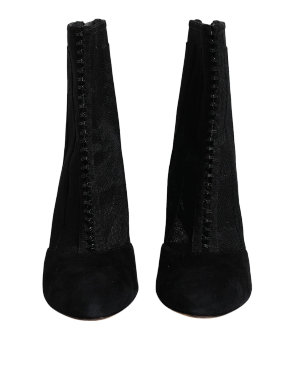 Bottines à talons aiguilles en maille noire