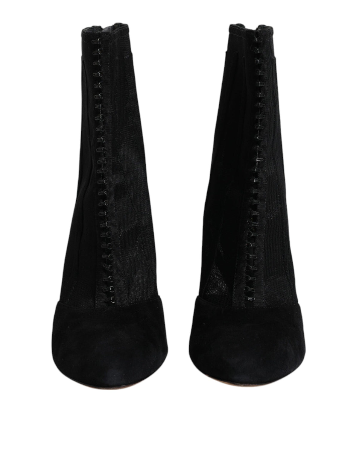 Bottines à talons aiguilles en maille noire