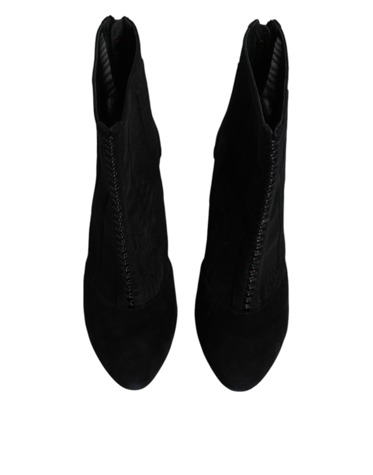 Bottines à talons aiguilles en maille noire