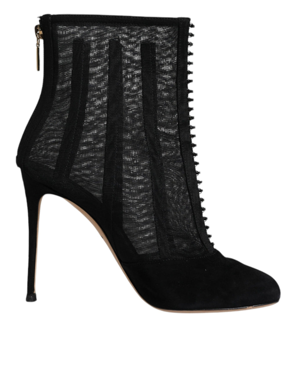 Bottines à talons aiguilles en maille noire