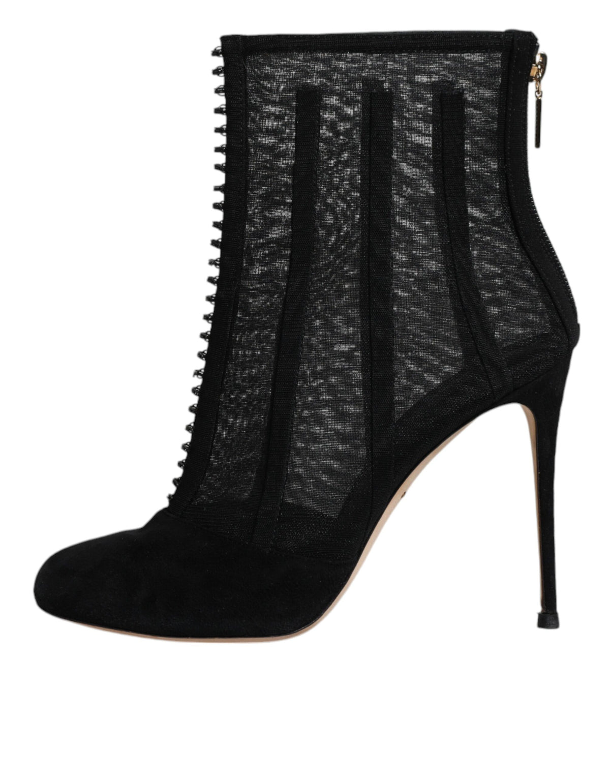 Bottines à talons aiguilles en maille noire