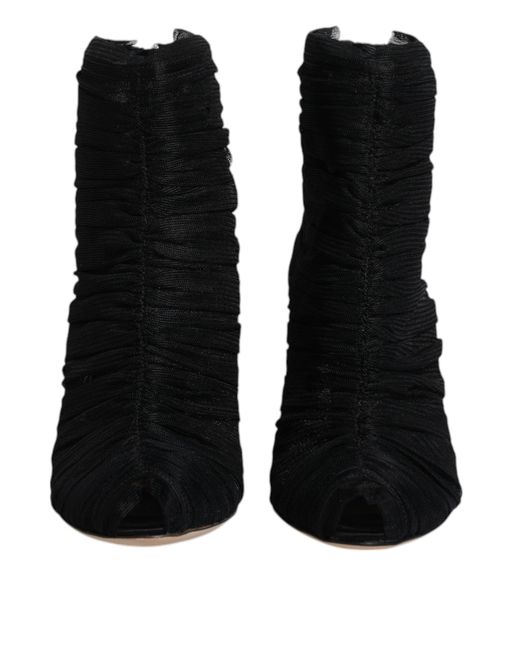 Bottines à talons aiguilles en maille noire