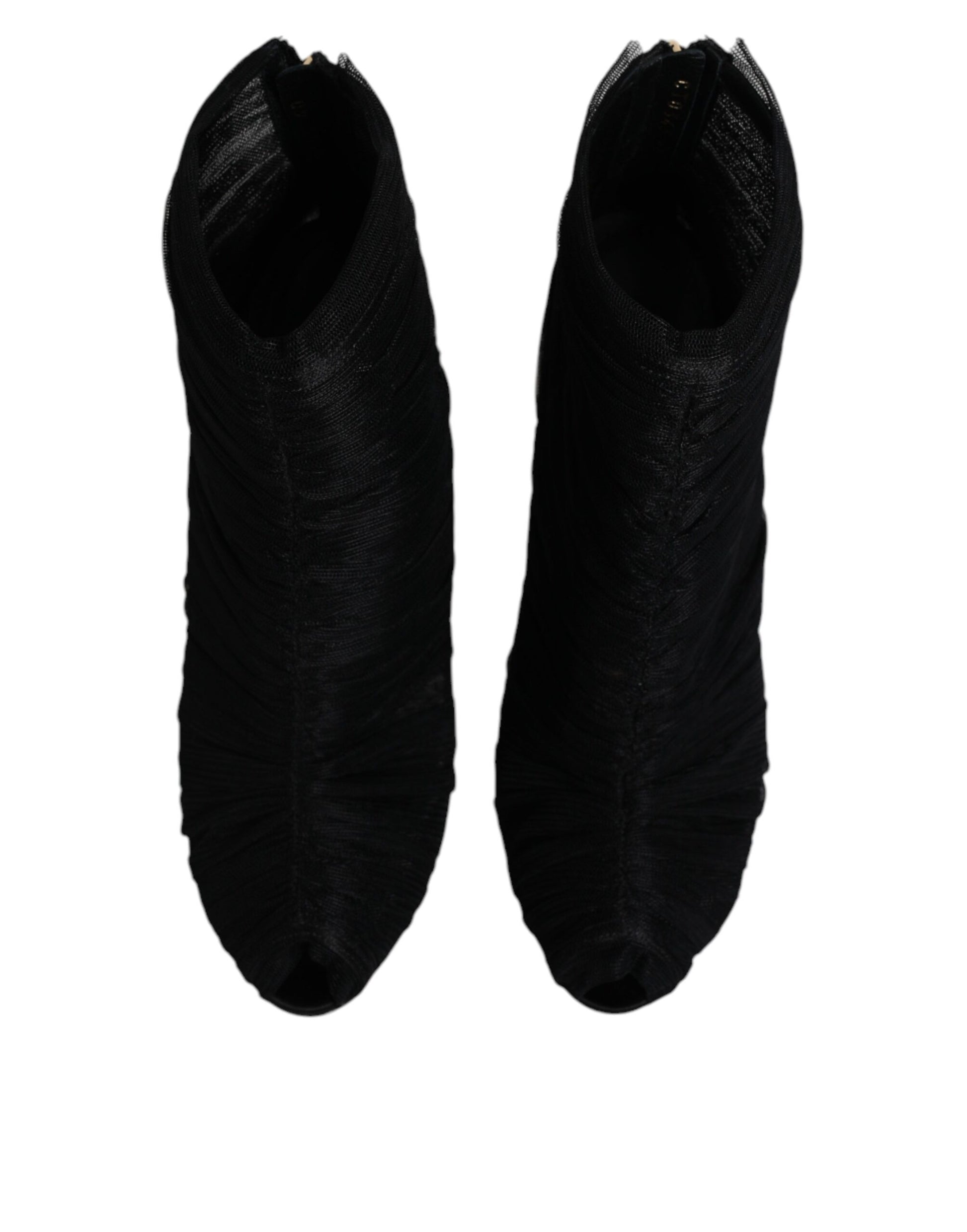 Bottines à talons aiguilles en maille noire