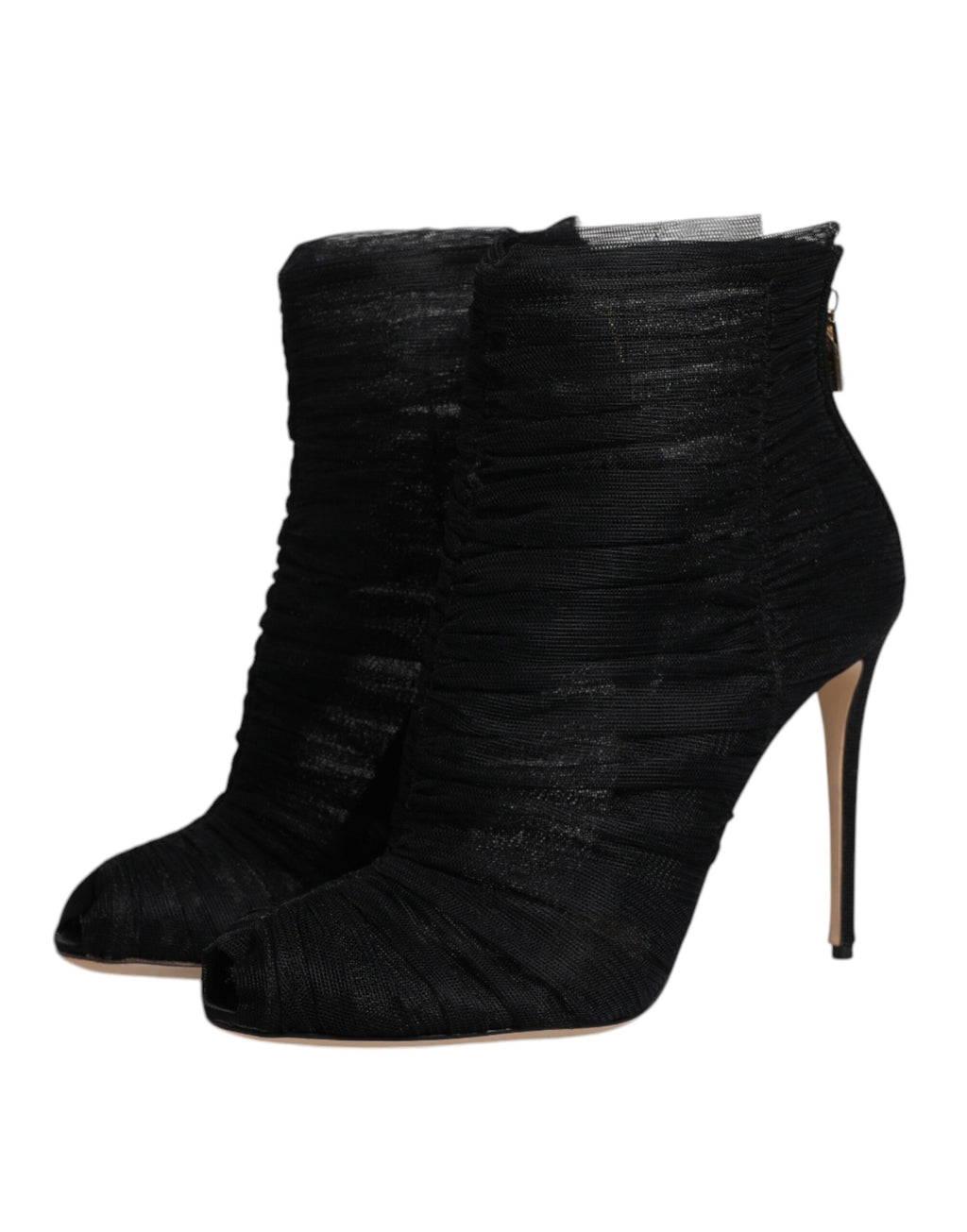 Bottines à talons aiguilles en maille noire