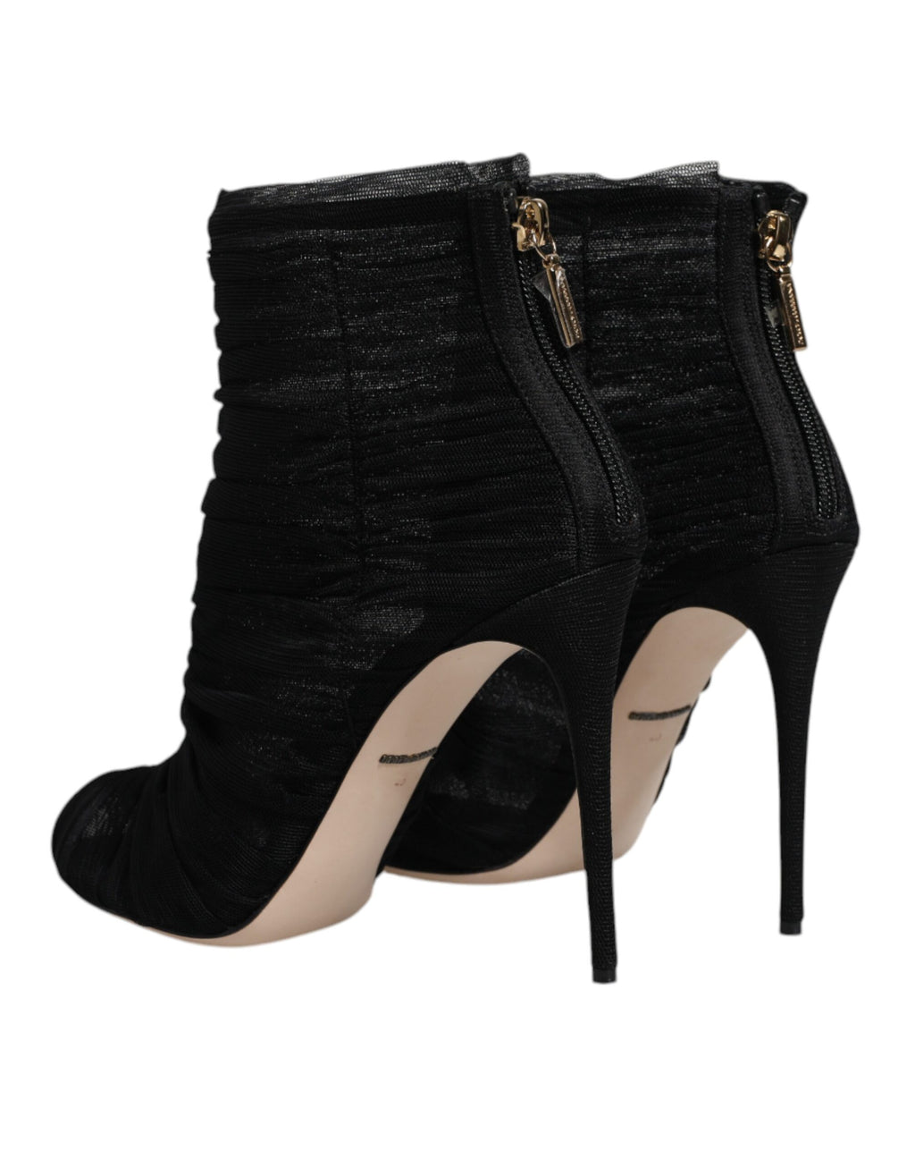 Bottines à talons aiguilles en maille noire
