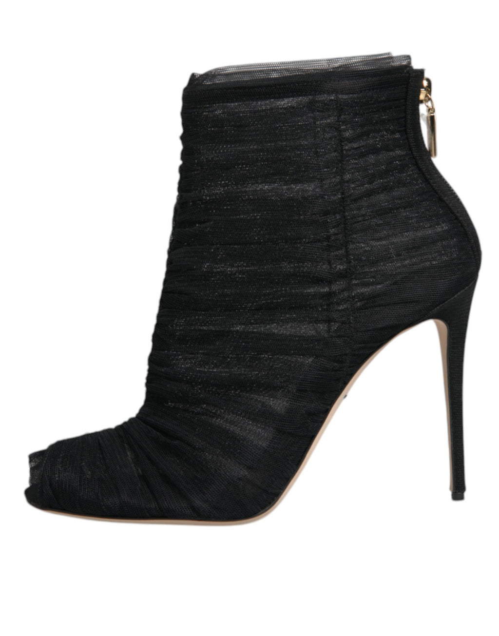 Bottines à talons aiguilles en maille noire