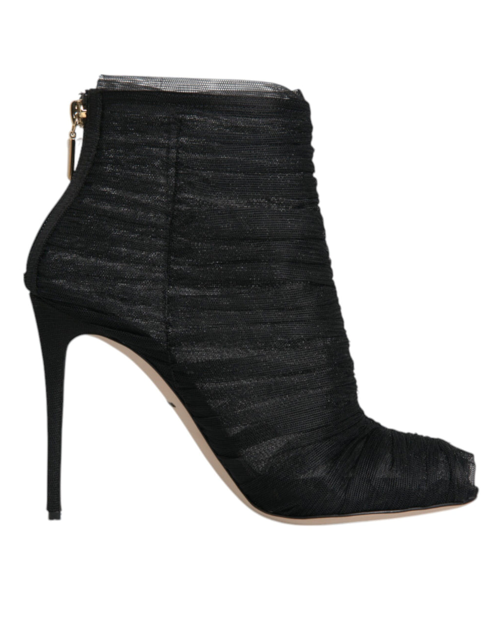 Bottines à talons aiguilles en maille noire