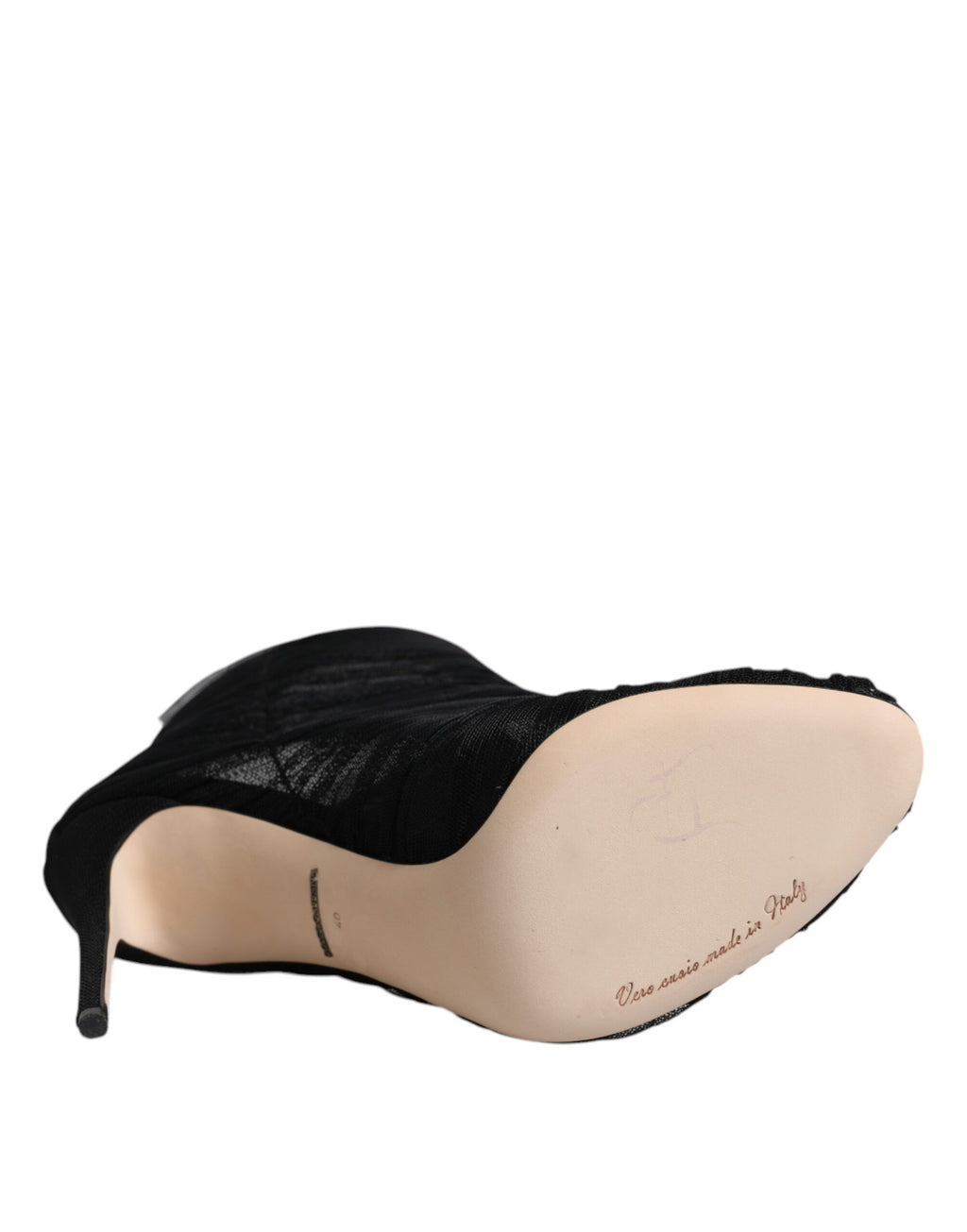 Bottines à talons aiguilles en maille noire