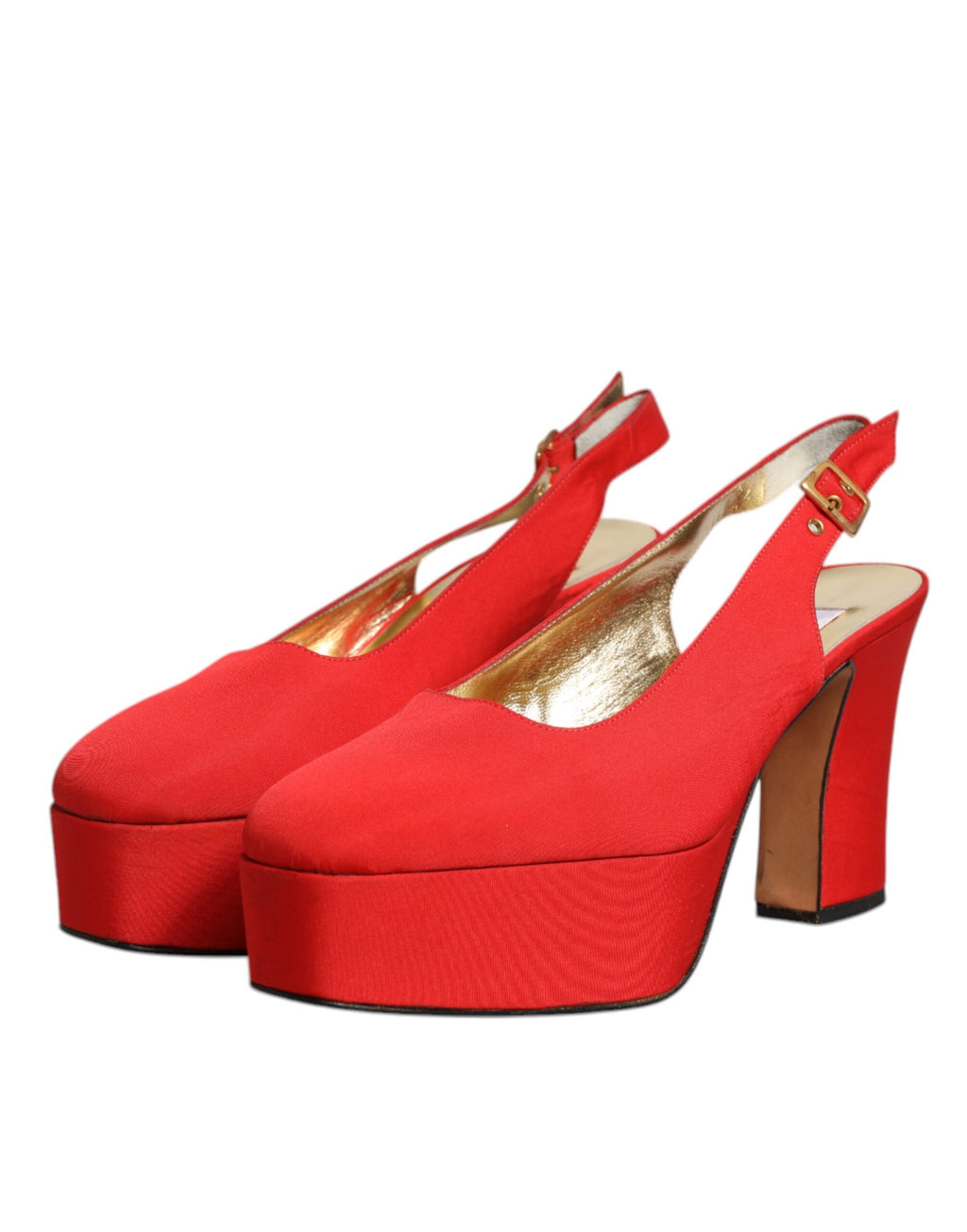 Sandales à talons compensés rouges à bride arrière