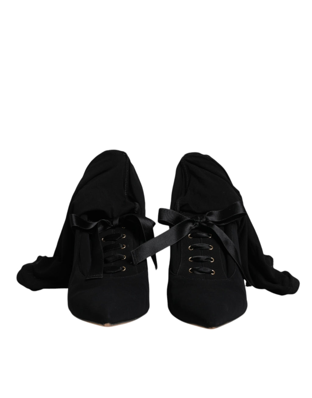 Bottines à talons aiguilles noires, mi-mollet