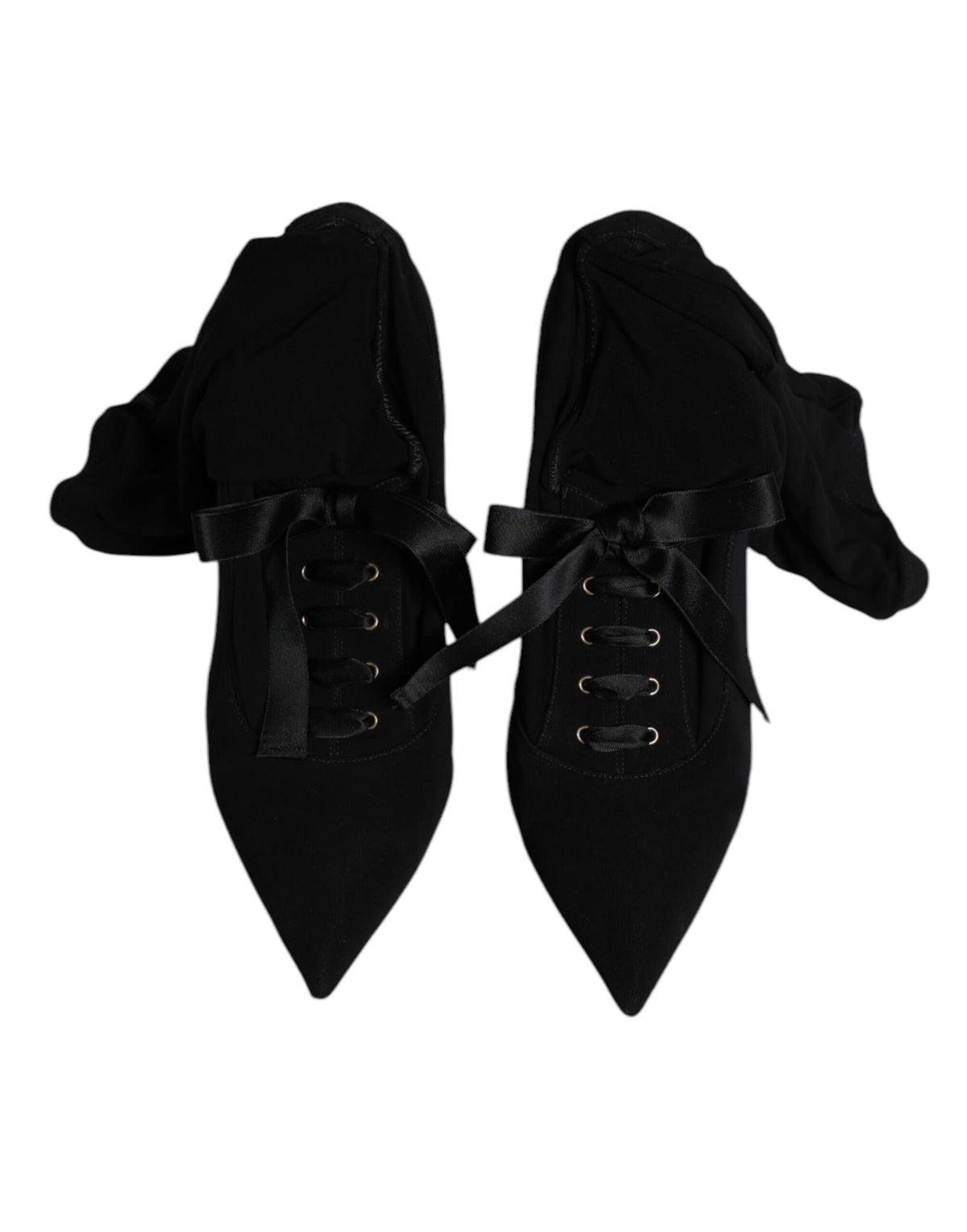 Bottines à talons aiguilles noires, mi-mollet