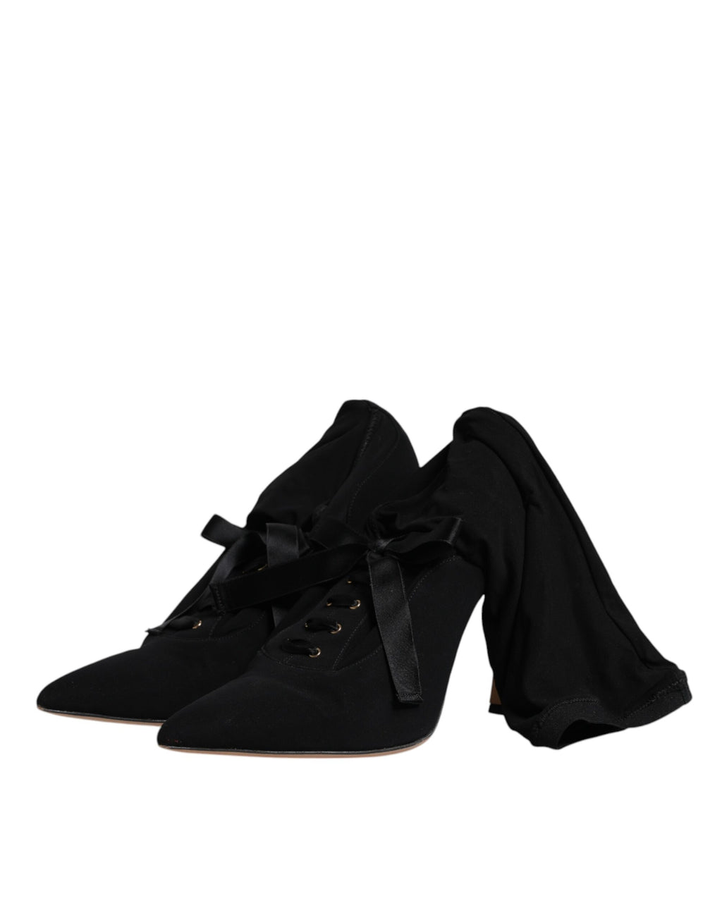 Bottines à talons aiguilles noires, mi-mollet