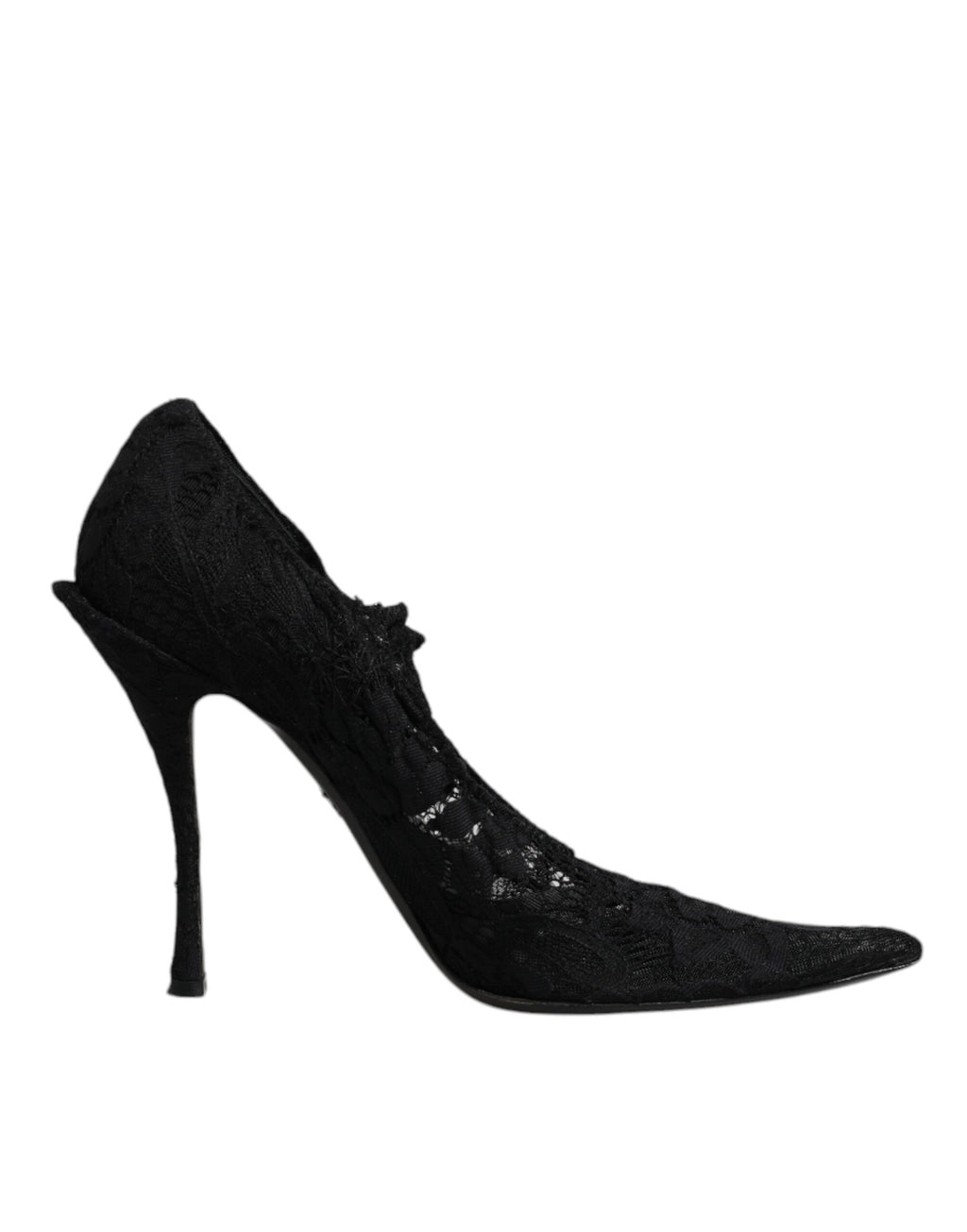 Escarpins Mary Jane en dentelle noire et cristaux