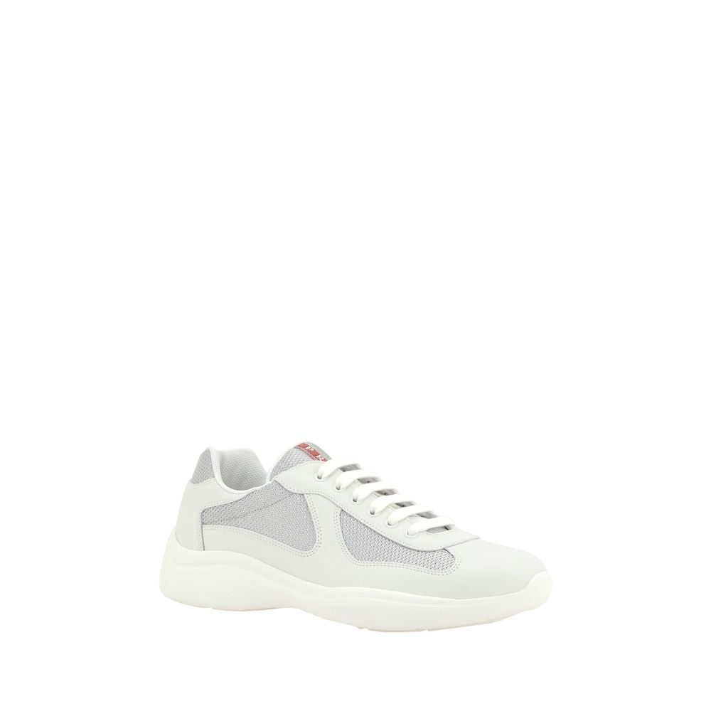 White Polyamide Low Top Sneakers