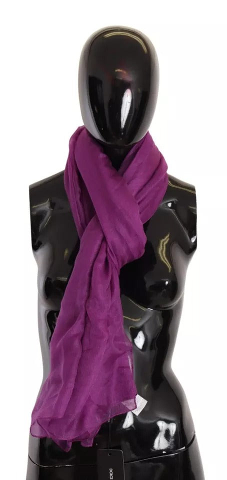 Écharpe, châle ou foulard en cachemire et soie, couleur violet uni.