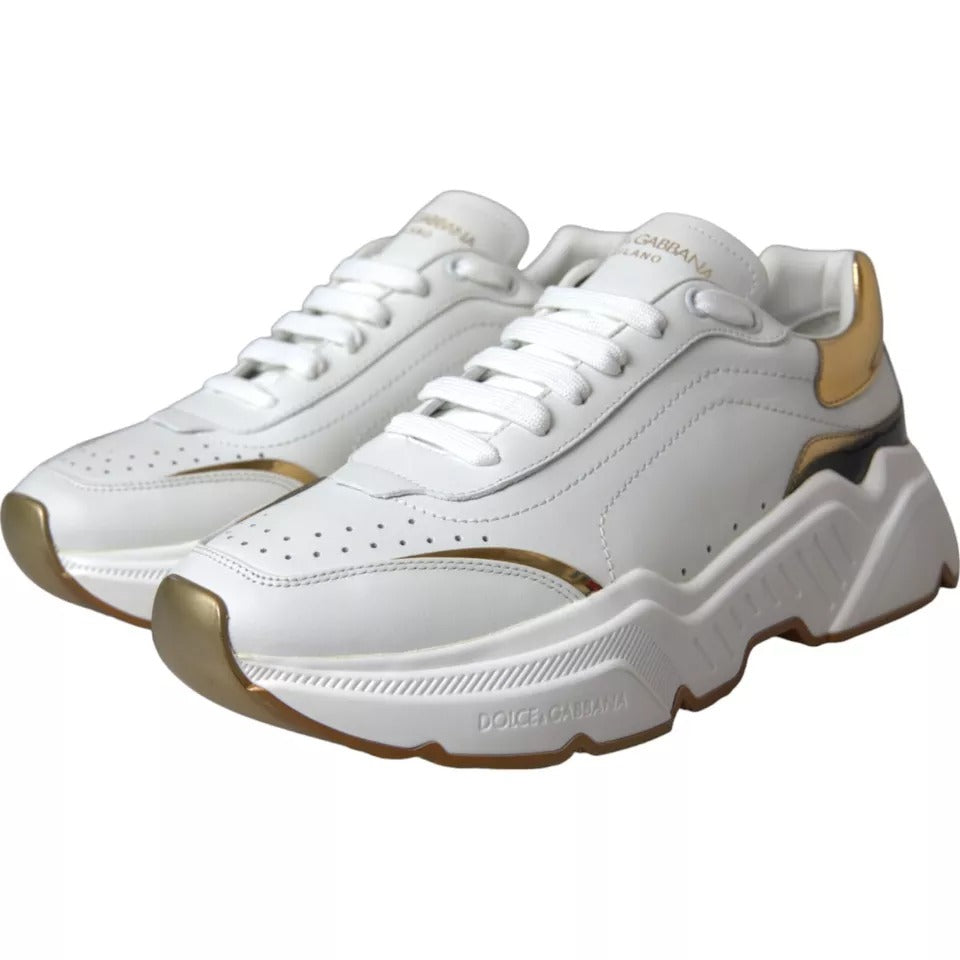 Sneakers en cuir DAYMASTER blanc et or pour homme