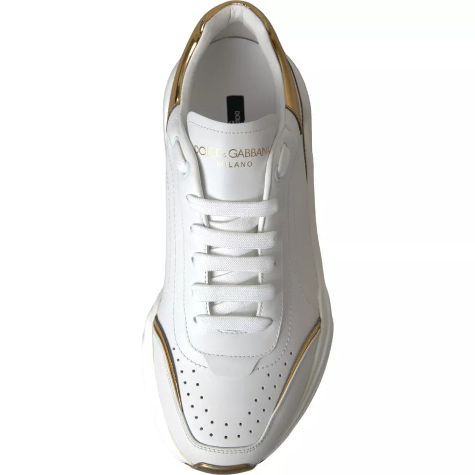 Sneakers en cuir DAYMASTER blanc et or pour homme