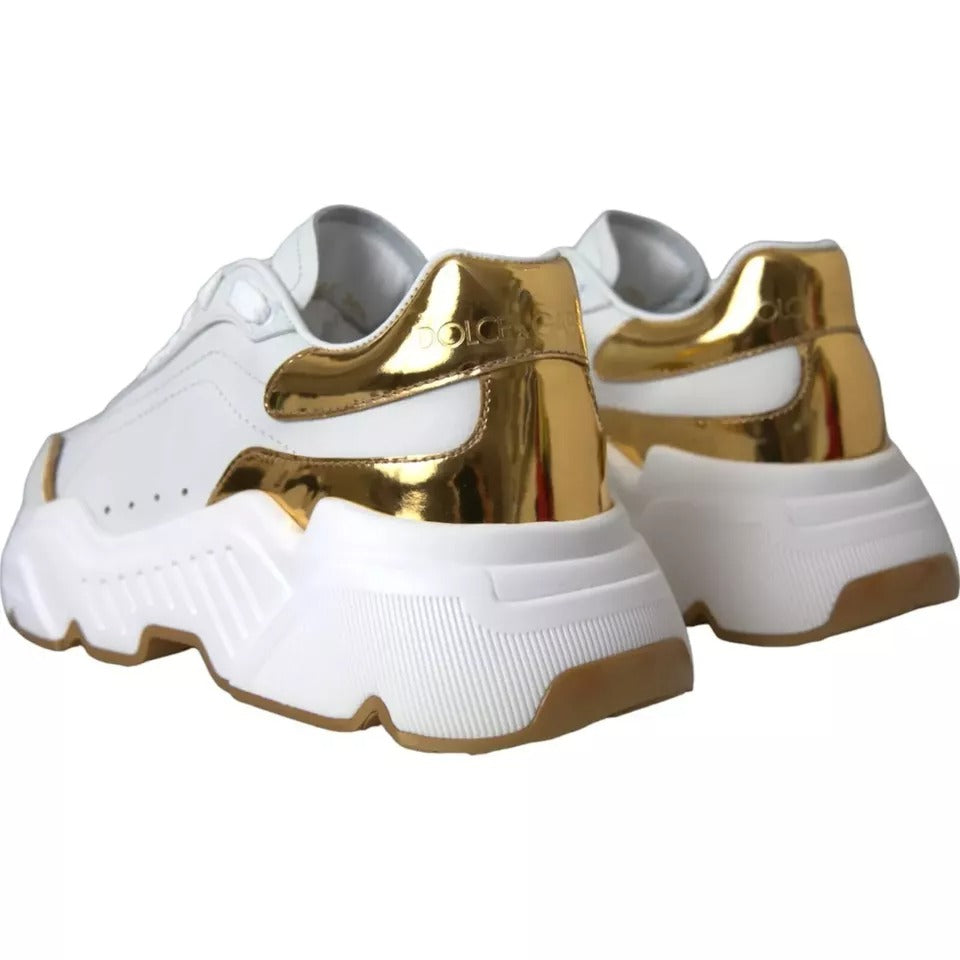 Sneakers en cuir DAYMASTER blanc et or pour homme