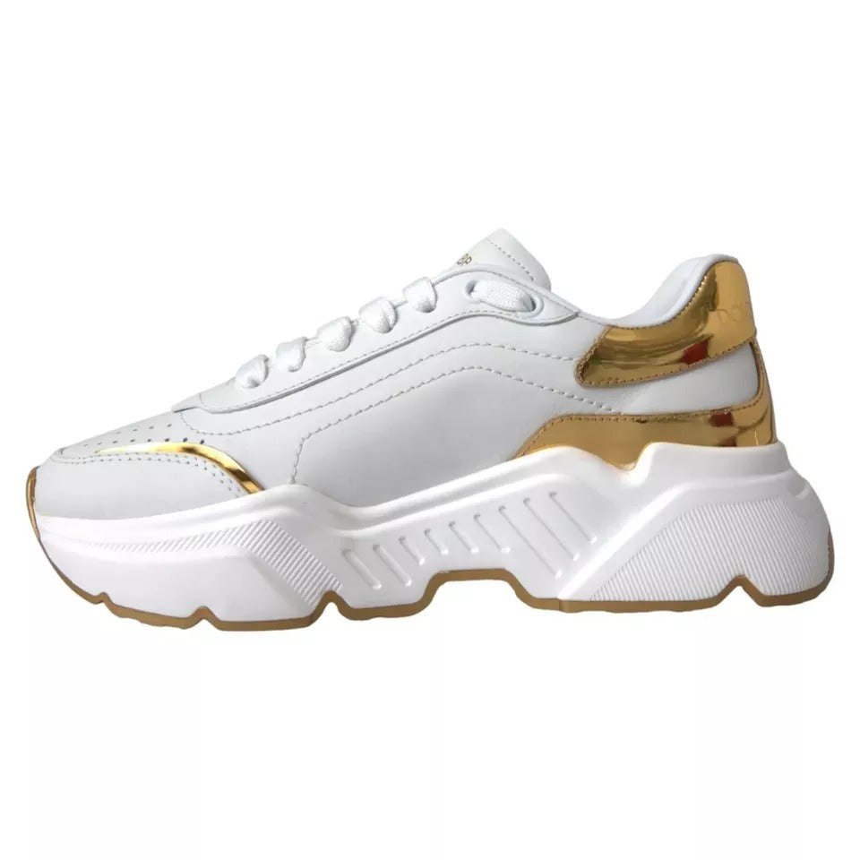 Sneakers en cuir DAYMASTER blanc et or pour homme