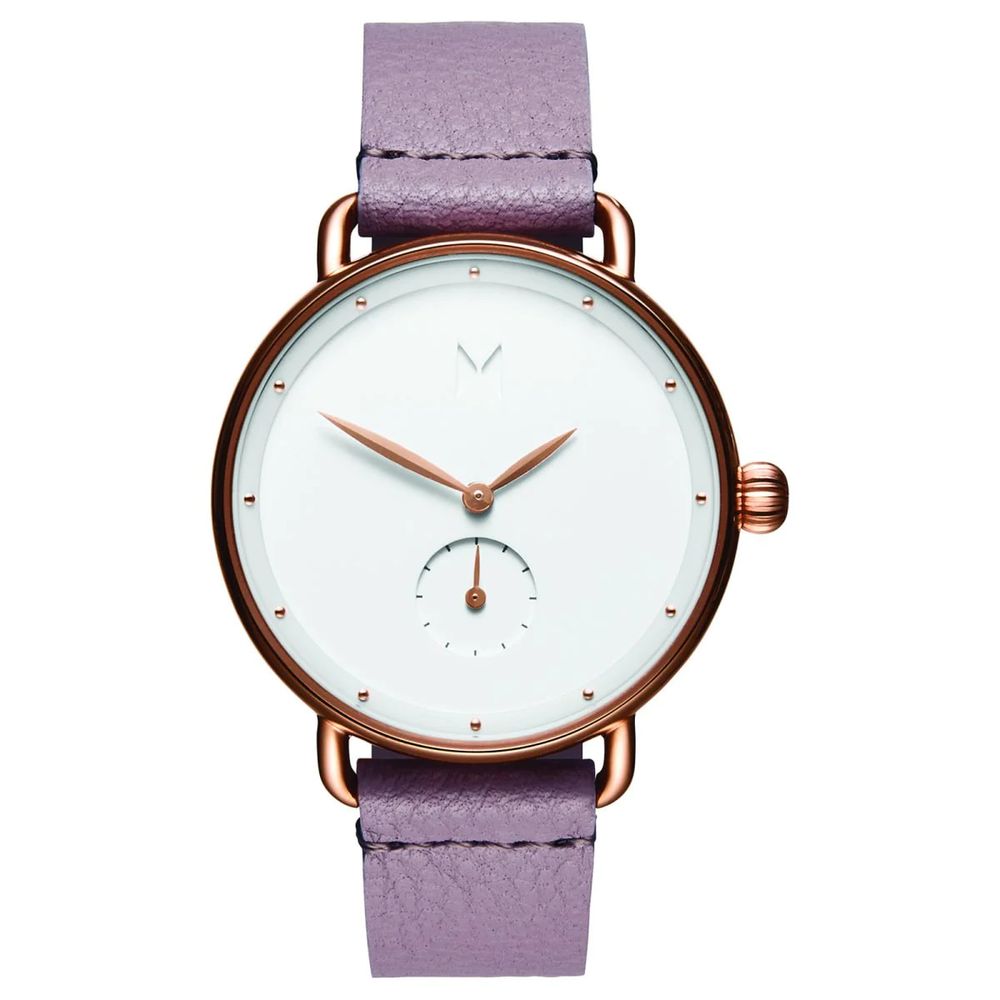 Montre en cuir violet