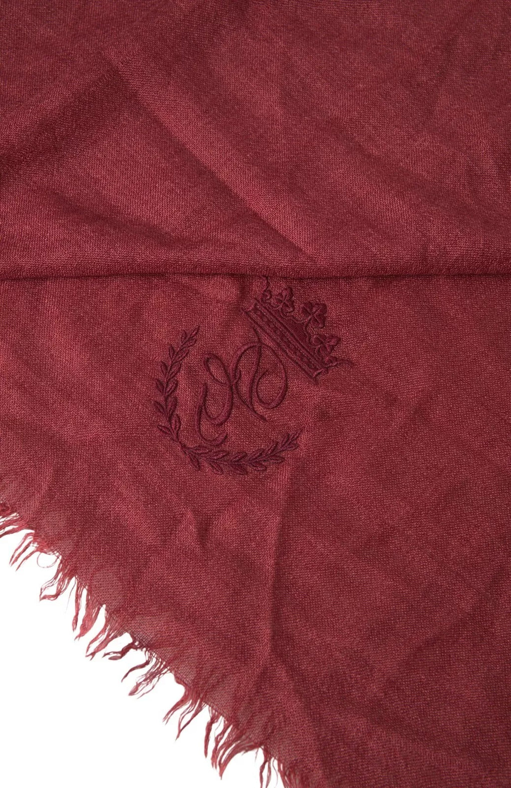 Écharpe-écharpe en cachemire tricoté, couleur bordeaux, avec franges.