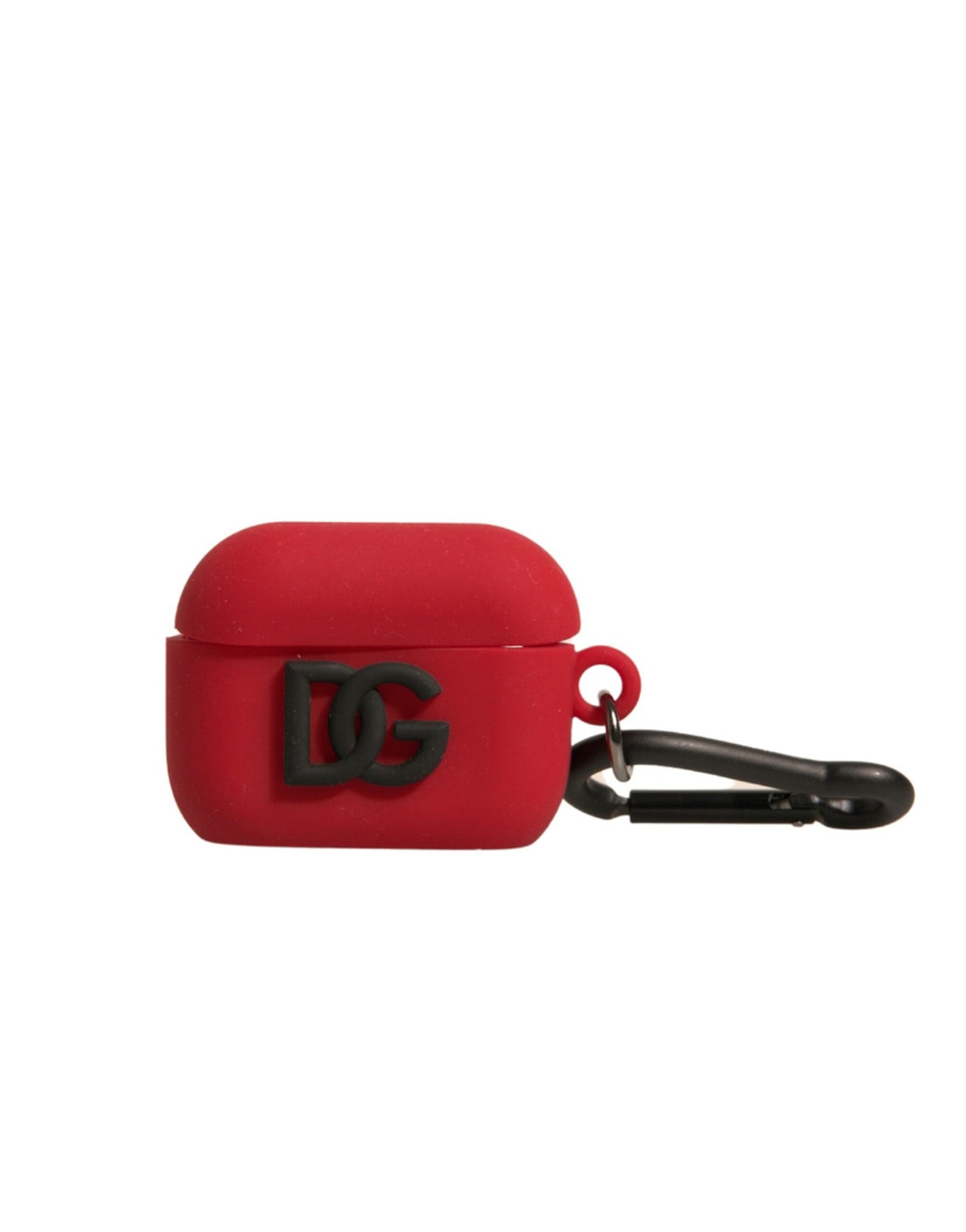 Étui Airpods en caoutchouc de silicone rouge avec logo en relief