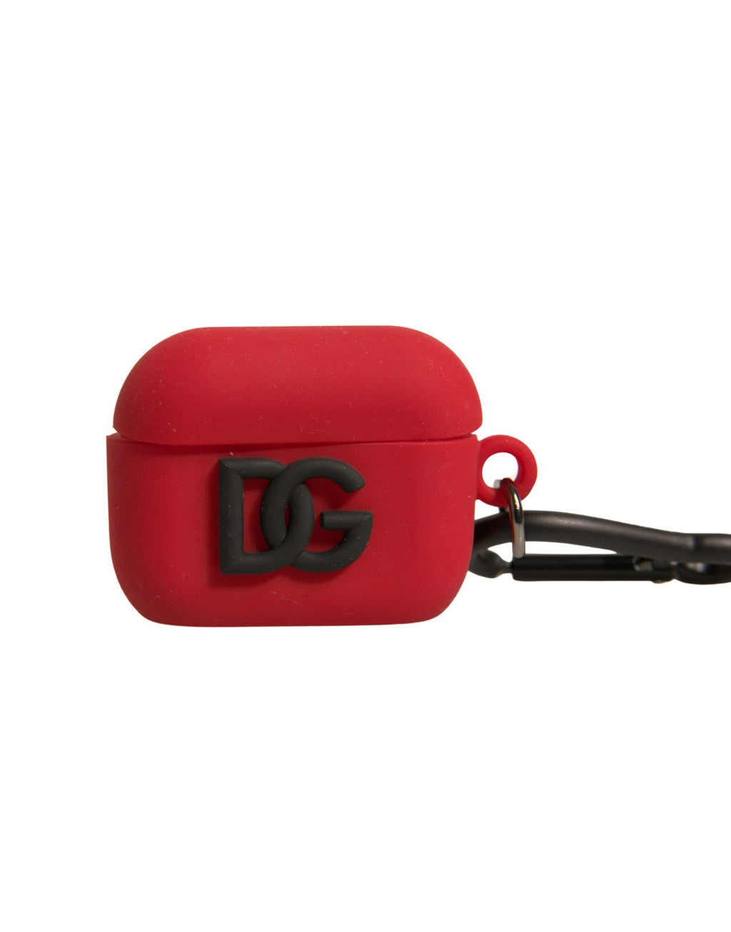 Étui Airpods en caoutchouc de silicone rouge avec logo en relief