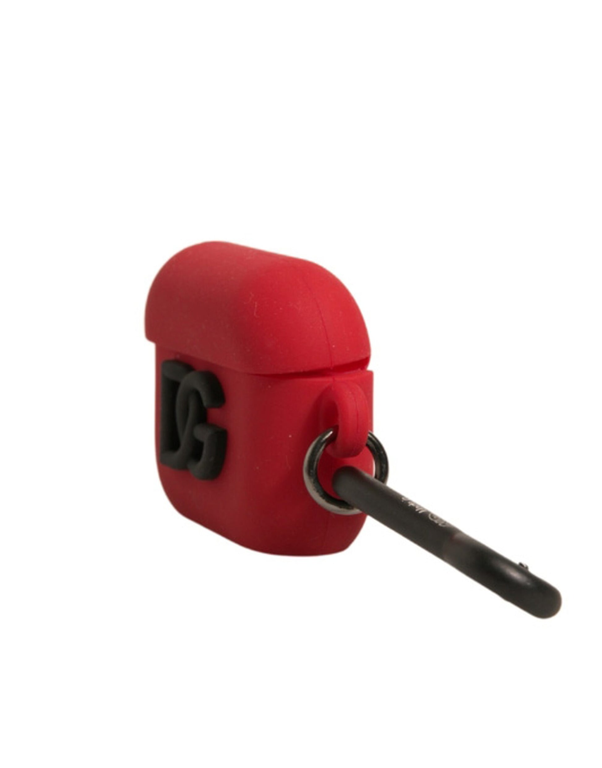 Étui Airpods en caoutchouc de silicone rouge avec logo en relief