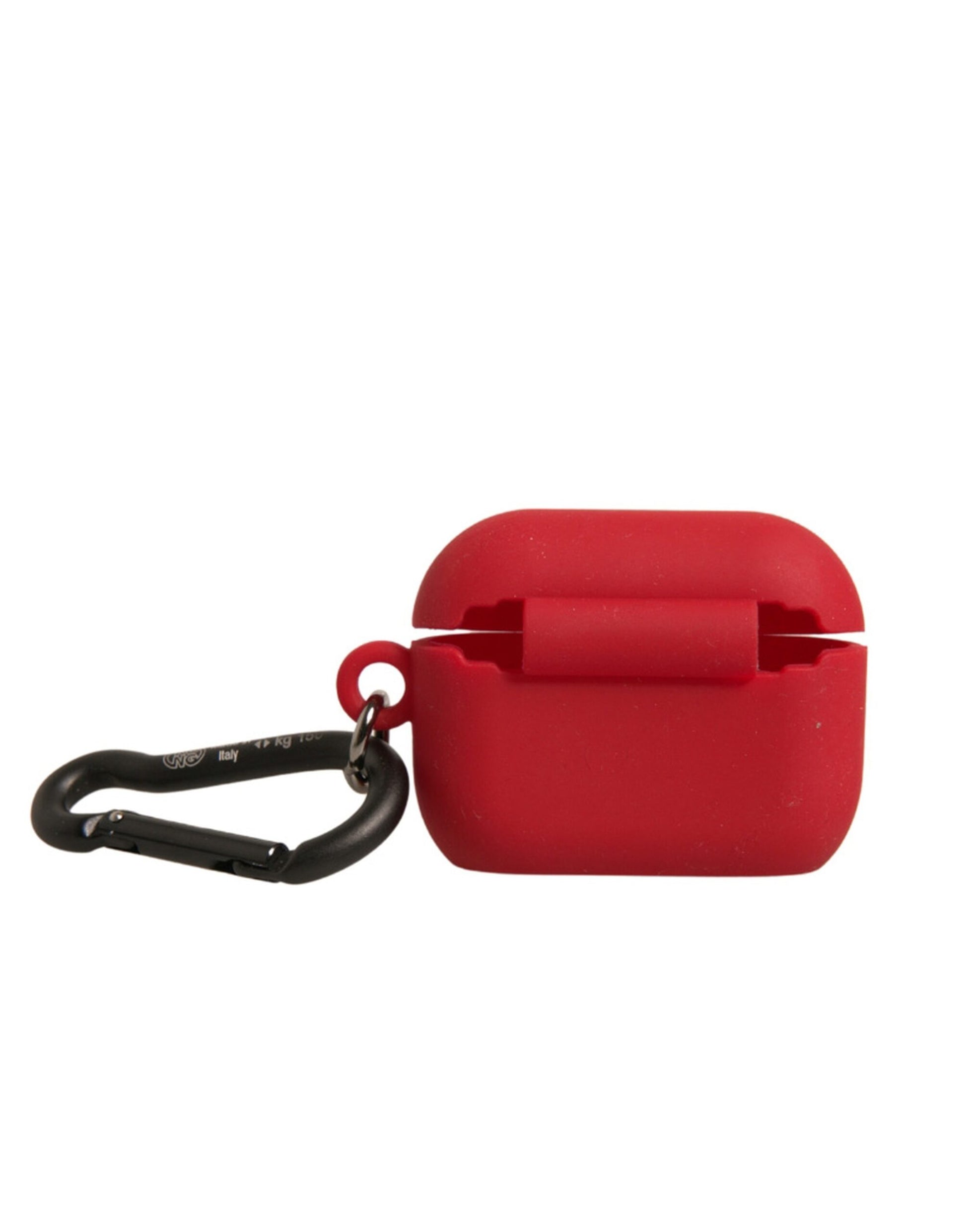 Étui Airpods en caoutchouc de silicone rouge avec logo en relief