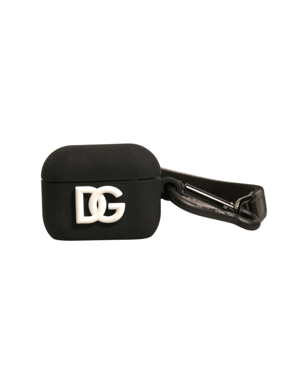 Étui Airpods en caoutchouc de silicone noir avec logo en relief