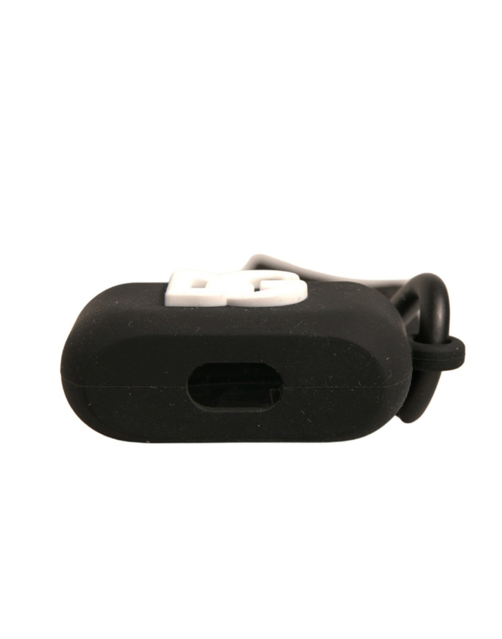 Étui Airpods en caoutchouc de silicone noir avec logo en relief