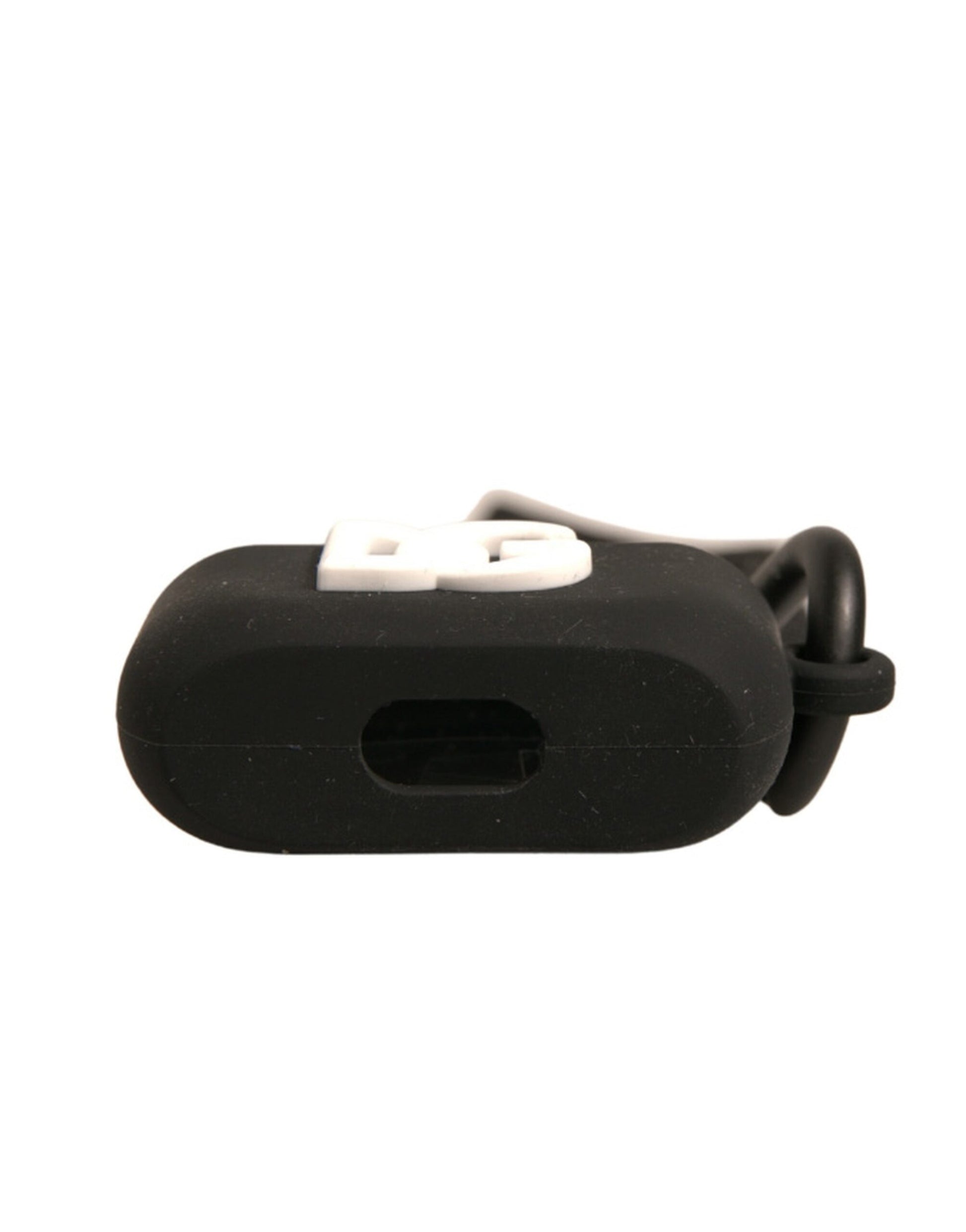 Étui Airpods en caoutchouc de silicone noir avec logo en relief
