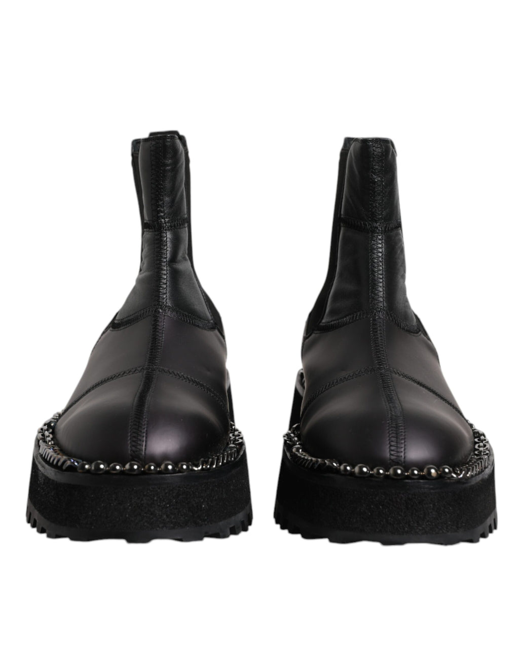 Bottines Chelsea noires en cuir, chaussures à enfiler