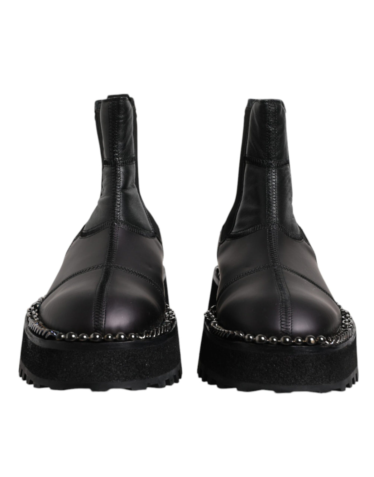 Bottines Chelsea noires en cuir, chaussures à enfiler